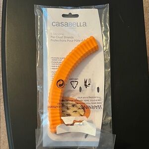 Orange Silicone Pie Crust Shield